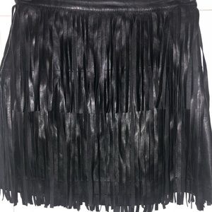 DIVIDED by H&M Short fringe skirt in faux leather